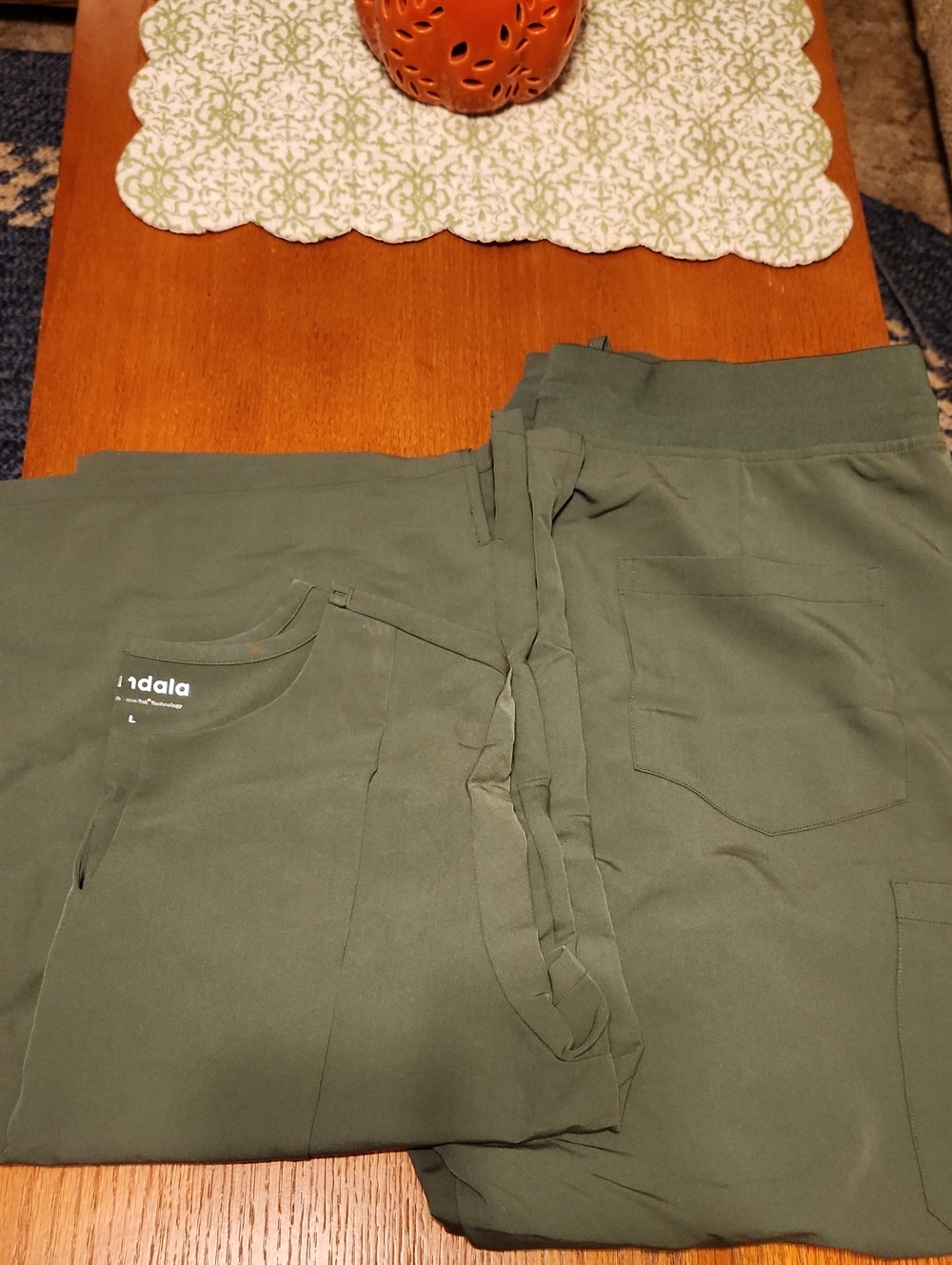 Mandala Olive Green Scrub Set